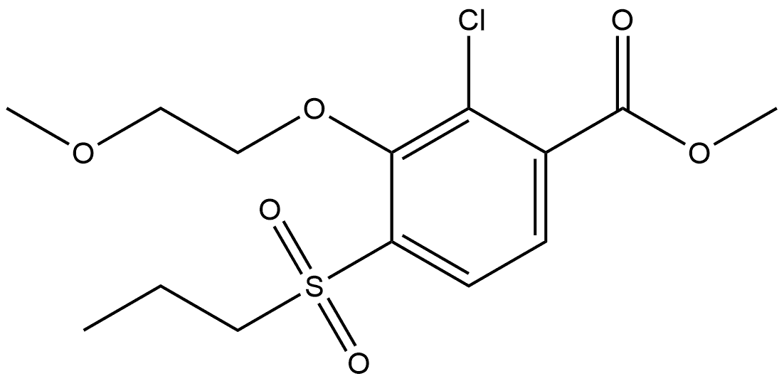 Methyl 2-chloro-3-(2-methoxyethoxy)-4-(propylsulfonyl)benzoate Structure