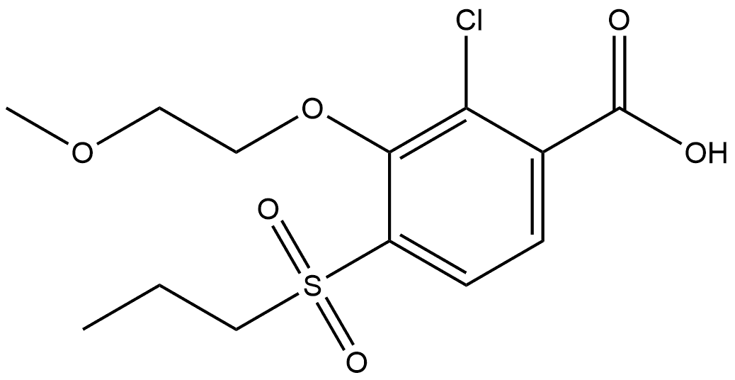 2-Chloro-3-(2-methoxyethoxy)-4-(propylsulfonyl)benzoic acid Structure