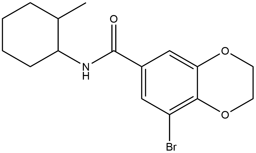 8-Bromo-2,3-dihydro-N-(2-methylcyclohexyl)-1,4-benzodioxin-6-carboxamide Structure