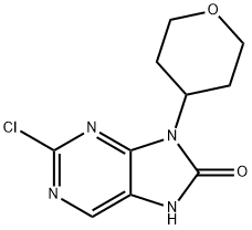 8H-Purin-8-one, 2-chloro-7,9-dihydro-9-(tetrahydro-2H-pyran-4-yl)- Structure