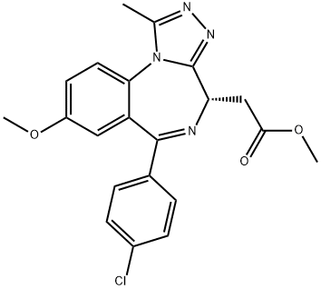 4H-[1,2,4]Triazolo[4,3-a][1,4]benzodiazepine-4-acetic acid, 6-(4-chlorophenyl)-8-methoxy-1-methyl-, methyl ester, (4S)- Structure