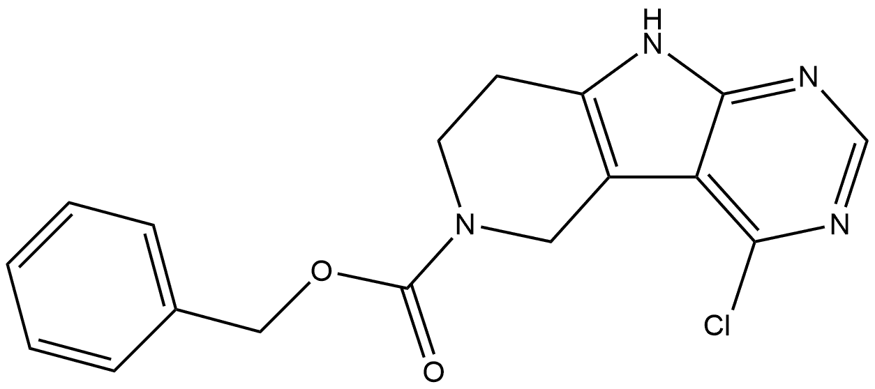 Phenylmethyl 4-chloro-5,7,8,9-tetrahydro-6H-pyrido[3′,4′:4,5]pyrrolo[2,3-d]pyrimidine-6-carboxylate 구조식 이미지