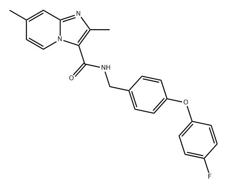 Imidazo[1,2-a]pyridine-3-carboxamide, N-[[4-(4-fluorophenoxy)phenyl]methyl]-2,7-dimethyl- Structure