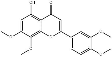 4H-1-Benzopyran-4-one, 2-(3,4-dimethoxyphenyl)-5-hydroxy-7,8-dimethoxy- Structure