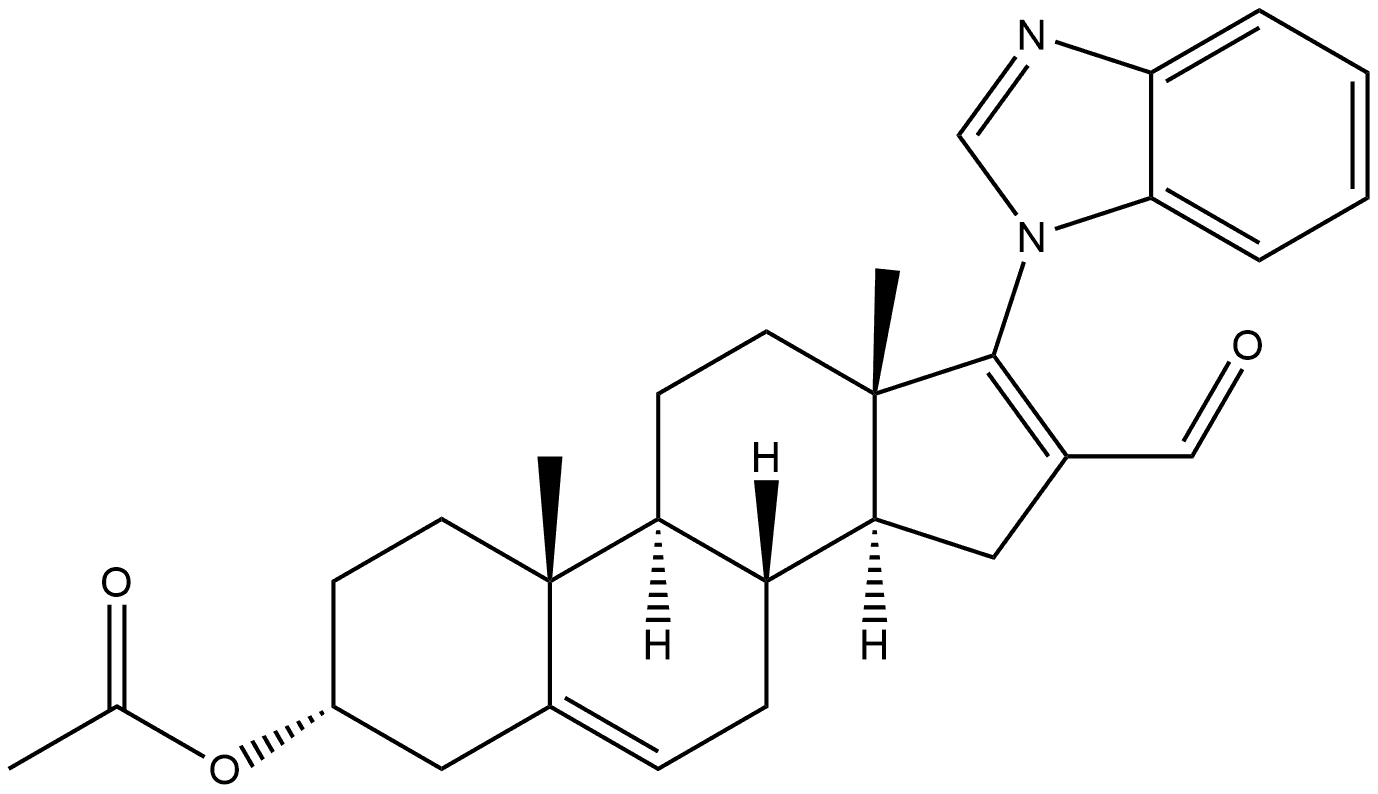 3-β-Acetoxy-17-(1H-benzimidazol-1-yl)-16-formyl-androsta-5,16-diene Structure