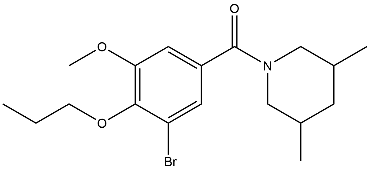 (3-Bromo-5-methoxy-4-propoxyphenyl)(3,5-dimethyl-1-piperidinyl)methanone Structure