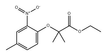Propanoic acid, 2-methyl-2-(4-methyl-2-nitrophenoxy)-, ethyl ester 구조식 이미지