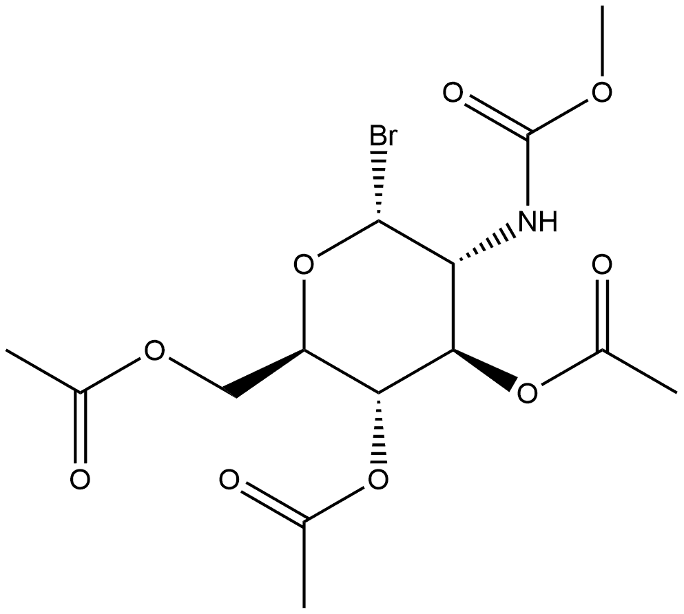 α-D-Glucopyranosyl bromide, 2-deoxy-2-[(methoxycarbonyl)amino]-, 3,4,6-triacetate Structure