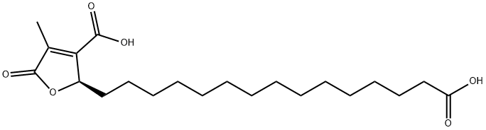 2-Furanpentadecanoic acid, 3-carboxy-2,5-dihydro-4-methyl-5-oxo-, (2R)- Structure