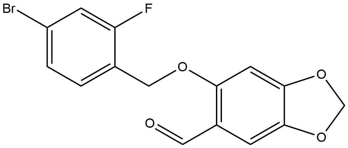 6-[(4-Bromo-2-fluorophenyl)methoxy]-1,3-benzodioxole-5-carboxaldehyde Structure