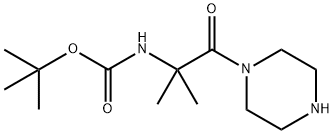 Carbamic acid, N-[1,1-dimethyl-2-oxo-2-(1-piperazinyl)ethyl]-, 1,1-dimethylethyl ester Structure