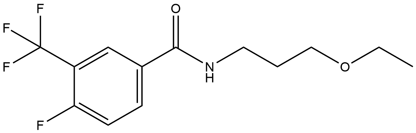 N-(3-Ethoxypropyl)-4-fluoro-3-(trifluoromethyl)benzamide 구조식 이미지