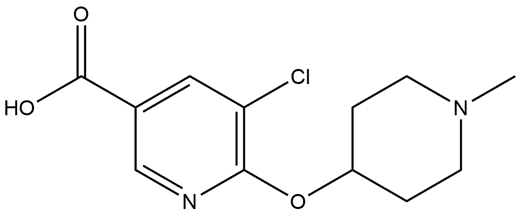 5-Chloro-6-[(1-methyl-4-piperidinyl)oxy]-3-pyridinecarboxylic acid Structure