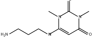 2,4(1H,3H)-Pyrimidinedione, 6-[(3-aminopropyl)amino]-1,3-dimethyl- 구조식 이미지