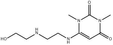 6-((2-((2-hydroxyethyl)amino)ethyl)amino)-1,3-dimethylpyrimidine-2,4(1H,3H)-dione hydrochloride Structure