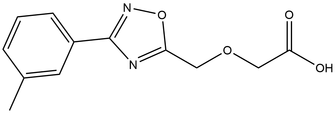 2-[[3-(3-Methylphenyl)-1,2,4-oxadiazol-5-yl]methoxy]acetic acid 구조식 이미지