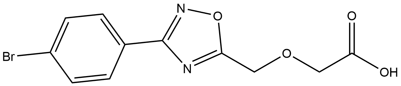 2-[[3-(4-Bromophenyl)-1,2,4-oxadiazol-5-yl]methoxy]acetic acid 구조식 이미지