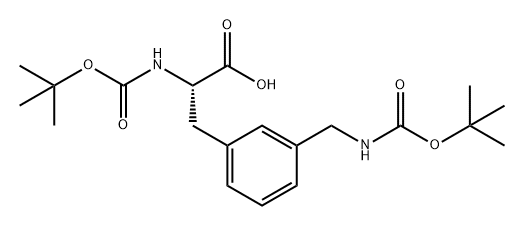 L-Phenylalanine, N-[(1,1-dimethylethoxy)carbonyl]-3-[[[(1,1-dimethylethoxy)carbonyl]amino]methyl]- Structure