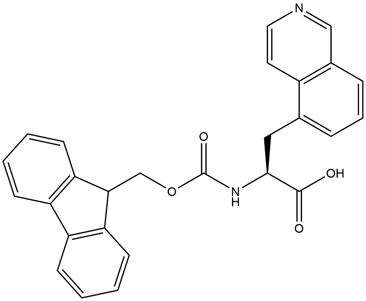 5-Isoquinolinepropanoic acid, α-[[(9H-fluoren-9-ylmethoxy)carbonyl]amino]-, (αS)- 구조식 이미지