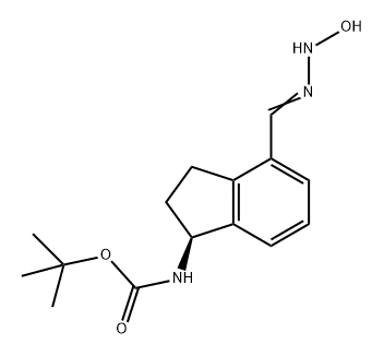 Carbamic acid, N-[(1S)-2,3-dihydro-4-[(hydroxyamino)iminomethyl]-1H-inden-1-yl]-, 1,1-dimethylethyl ester Structure