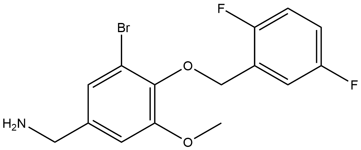 3-Bromo-4-[(2,5-difluorophenyl)methoxy]-5-methoxybenzenemethanamine Structure