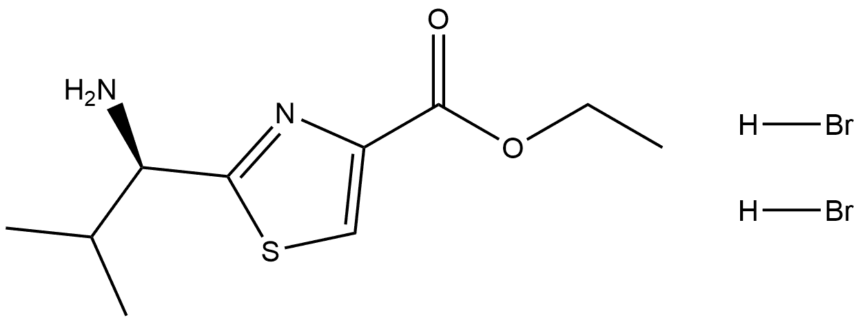 ethyl (R)-2-(1-amino-2-methylpropyl)thiazole-4-carboxylate dihydrobromide Structure