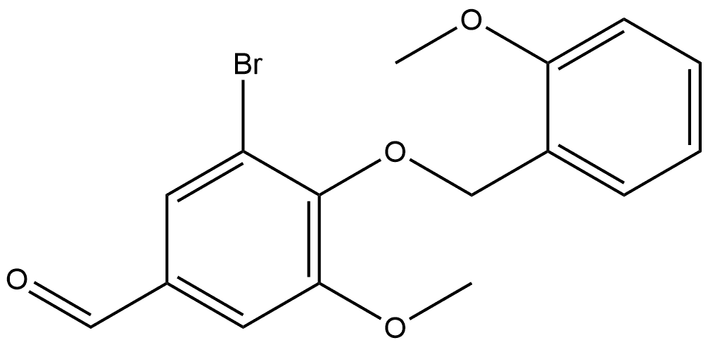 3-Bromo-5-methoxy-4-[(2-methoxyphenyl)methoxy]benzaldehyde Structure