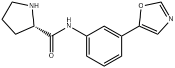 2-Pyrrolidinecarboxamide, N-[3-(5-oxazolyl)phenyl]-, (2S)- Structure