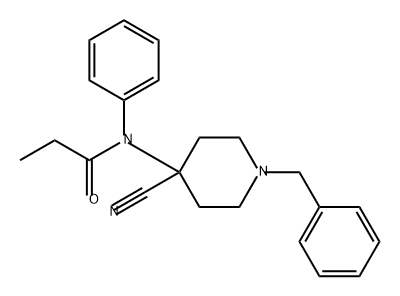 Propanamide, N-[4-cyano-1-(phenylmethyl)-4-piperidinyl]-N-phenyl- 구조식 이미지