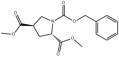 1,2,4-Pyrrolidinetricarboxylic acid, 2,4-dimethyl 1-(phenylmethyl) ester, (2S,4R)- 구조식 이미지