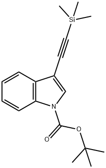 1H-Indole-1-carboxylic acid, 3-[2-(trimethylsilyl)ethynyl]-, 1,1-dimethylethyl ester 구조식 이미지