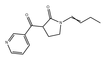 2-Pyrrolidinone, 1-(1-buten-1-yl)-3-(3-pyridinylcarbonyl)- Structure