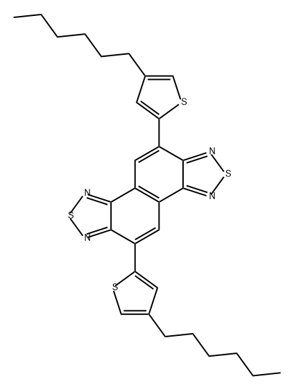 Naphtho[1,2-c:5,6-c']bis[1,2,5]thiadiazole, 5,10-bis(4-hexyl-2-thienyl)- Structure