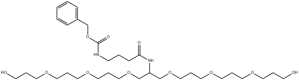 10,14,18-Trioxa-2,7-diazaheneicosanoic acid, 21-hydroxy-8-[[3-[3-(3-hydroxypropoxy)propoxy]propoxy]methyl]-6-oxo-, phenylmethyl ester Structure