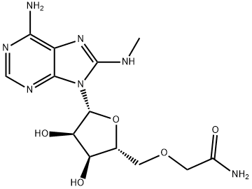 Adenosine, 5'-O-(2-amino-2-oxoethyl)-8-(methylamino)- Structure