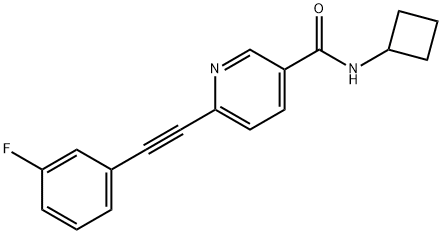 3-Pyridinecarboxamide, N-cyclobutyl-6-[2-(3-fluorophenyl)ethynyl]- Structure