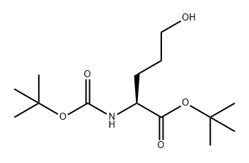 Norvaline, N-[(1,1-dimethylethoxy)carbonyl]-5-hydroxy-, 1,1-dimethylethyl ester Structure