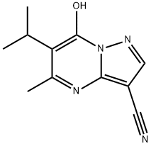 7-Hydroxy-6-isopropyl-5-methylpyrazolo[1,5-a]pyrimidine-3-carbonitrile 구조식 이미지