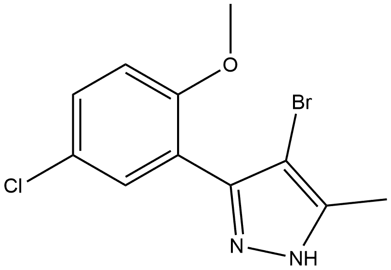 4-Bromo-3-(5-chloro-2-methoxyphenyl)-5-methyl-1H-pyrazole Structure