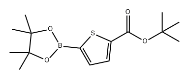 2-Thiophenecarboxylic acid, 5-(4,4,5,5-tetramethyl-1,3,2-dioxaborolan-2-yl)-, 1,1-dimethylethyl ester 구조식 이미지