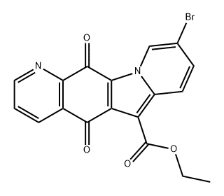 Indolizino[2,3-g]quinoline-6-carboxylic acid, 9-bromo-5,12-dihydro-5,12-dioxo-, ethyl ester Structure