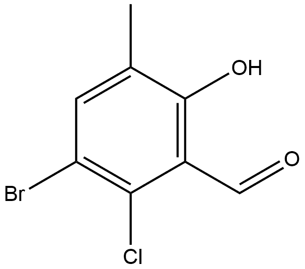 3-Bromo-2-chloro-6-hydroxy-5-methylbenzaldehyde Structure