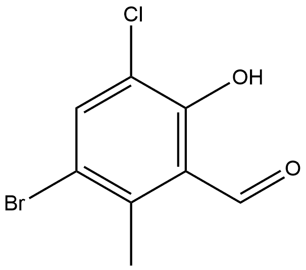 3-Bromo-5-chloro-6-hydroxy-2-methylbenzaldehyde Structure