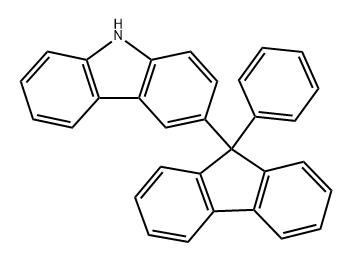 9H-Carbazole, 3-(9-phenyl-9H-fluoren-9-yl)- Structure