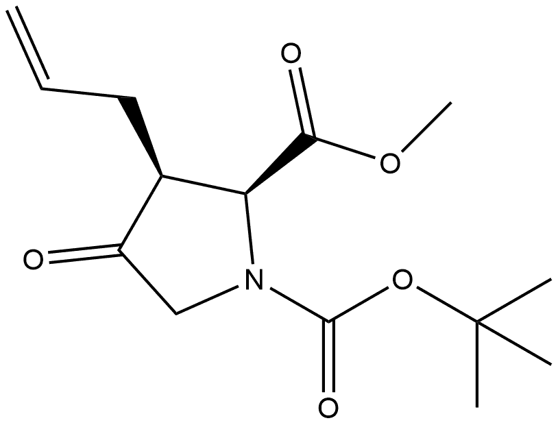 1-tert-butyl 2-methyl (2S,3S)-4-oxo-3-(prop-2-en-1-yl)pyrrolidine-1,2-dicarboxylate Structure