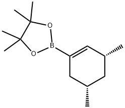 2-((3R,5S)-3,5-Dimethylcyclohex-1-en-1-yl)-4,4,5,5-tetramethyl-1,3,2-dioxaborolane 구조식 이미지