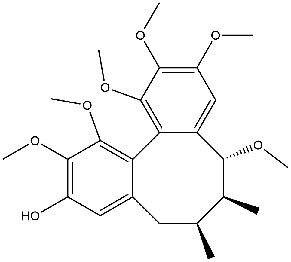 Dibenzo[a,c]cycloocten-3-ol, 5,6,7,8-tetrahydro-1,2,8,10,11,12-hexamethoxy-6,7-dimethyl-, (6S,7S,8R,12aS)- 구조식 이미지