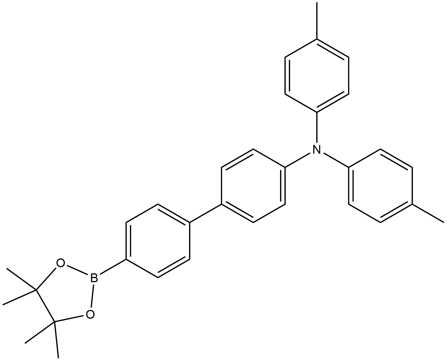 N,N-Bis(4-methylphenyl)-4'-(4,4,5,5-tetramethyl-1,3,2-dioxaborolan-2-yl)[1,1'... Structure