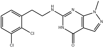 4H-Pyrazolo[3,4-d]pyrimidin-4-one, 6-[[2-(2,3-dichlorophenyl)ethyl]amino]-1,5-dihydro-1-methyl- Structure