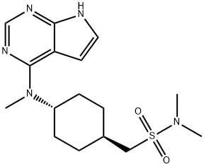 Cyclohexanemethanesulfonamide, N,N-dimethyl-4-(methyl-7H-pyrrolo[2,3-d]pyrimidin-4-ylamino)-, trans- Structure